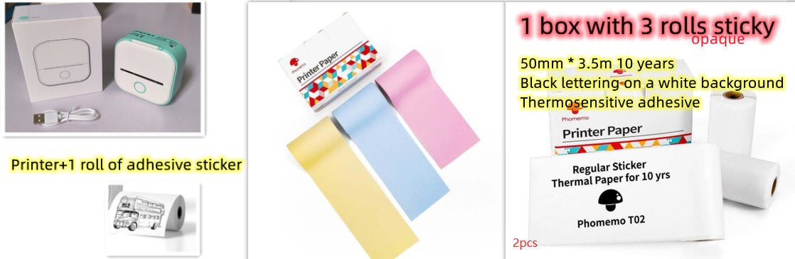 Mini Thermal Label Printer - Portable, Bluetooth, Home & Student Use - silverfoxgoods